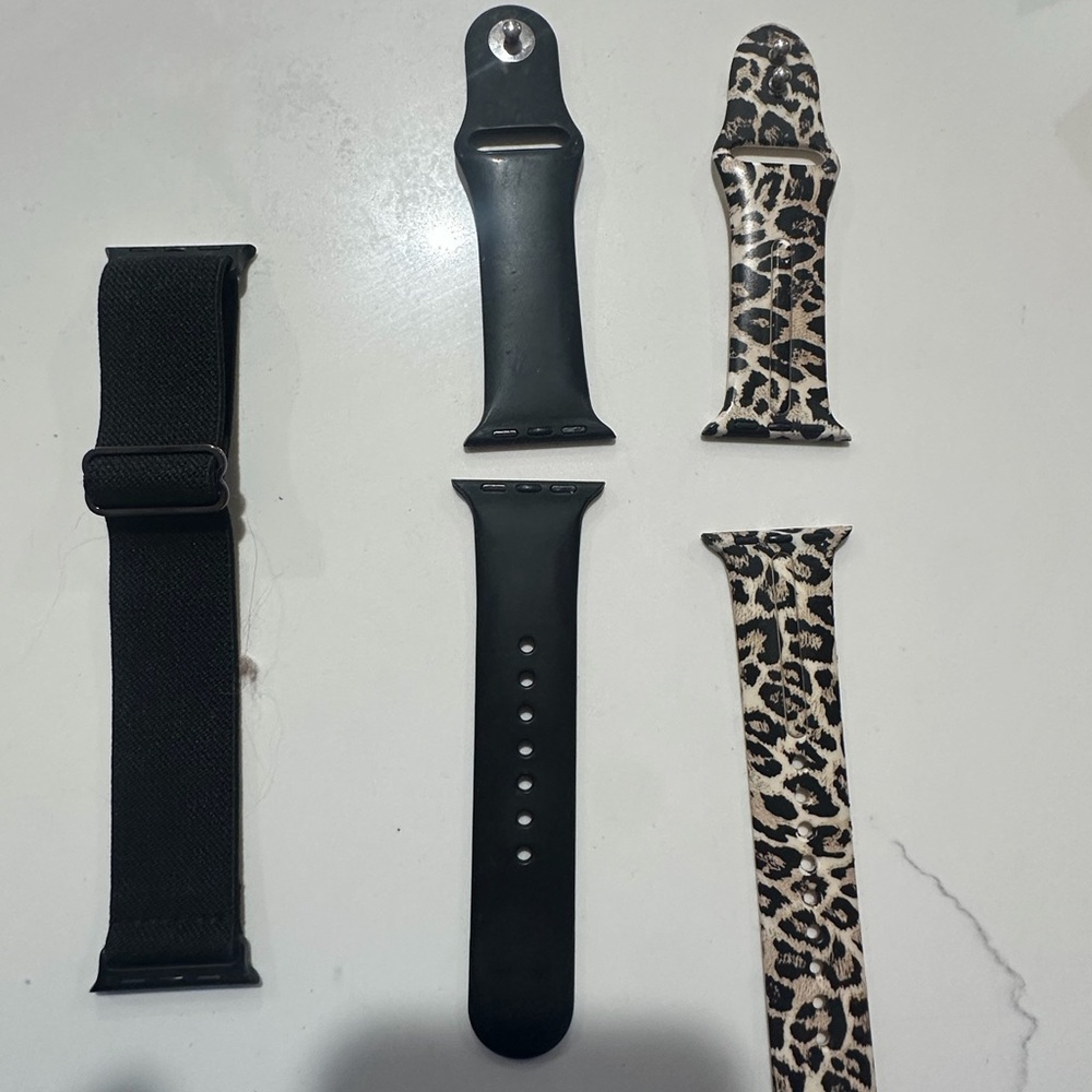 Leopard and Black Watch Bands Set